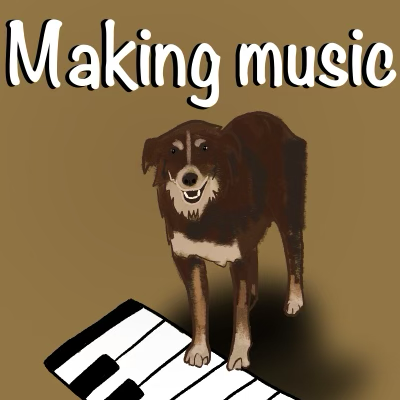 Dexter making music